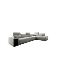 ECKSOFA L-Form Mindy XI Mit Schlaffunktion Und Verstellbarer Rückenlehne Stoff Verita Hellgrau Rechts - Hellgrau, Holz/Textil (350/230cm) - Kaiser Möbel