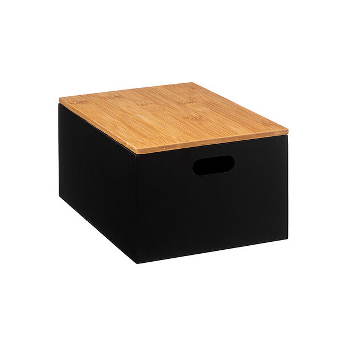 AUFBEWAHRUNGSBOXEN Set Bava 3-tlg., MDF, Bambus, Schwarz - Schwarz, Holzwerkstoff (25/16/34cm) - 5five Simply Smart