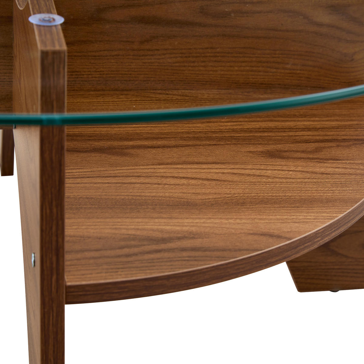 COUCHTISCH glas nussbaum optik stabiles design - Walnussfarben, Holzwerkstoff (80/80/36cm) - Urban Meuble