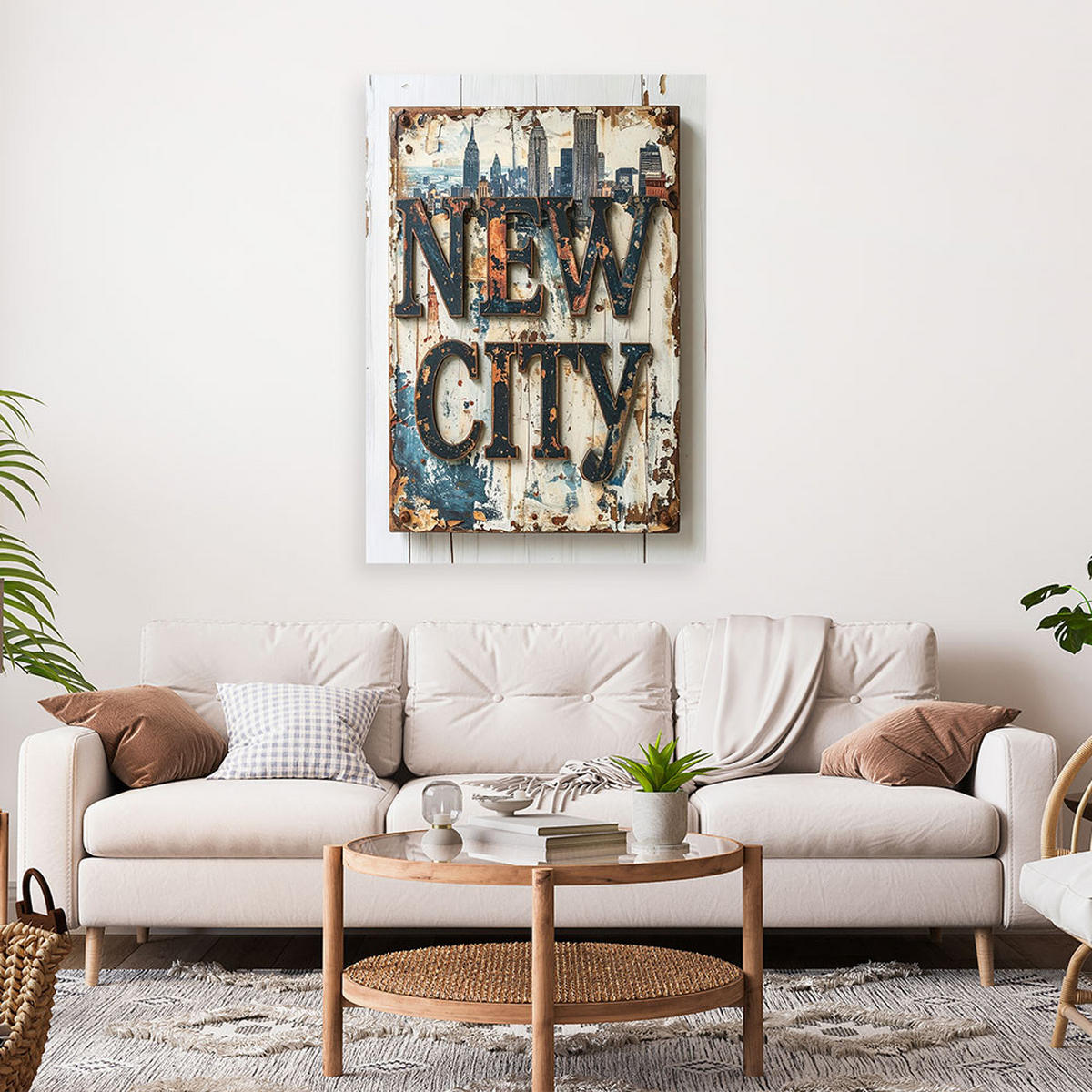 LEINWANDBILD Inschriften und Zitate 80x120cm - Beige, Textil (80/120cm) - Feeby