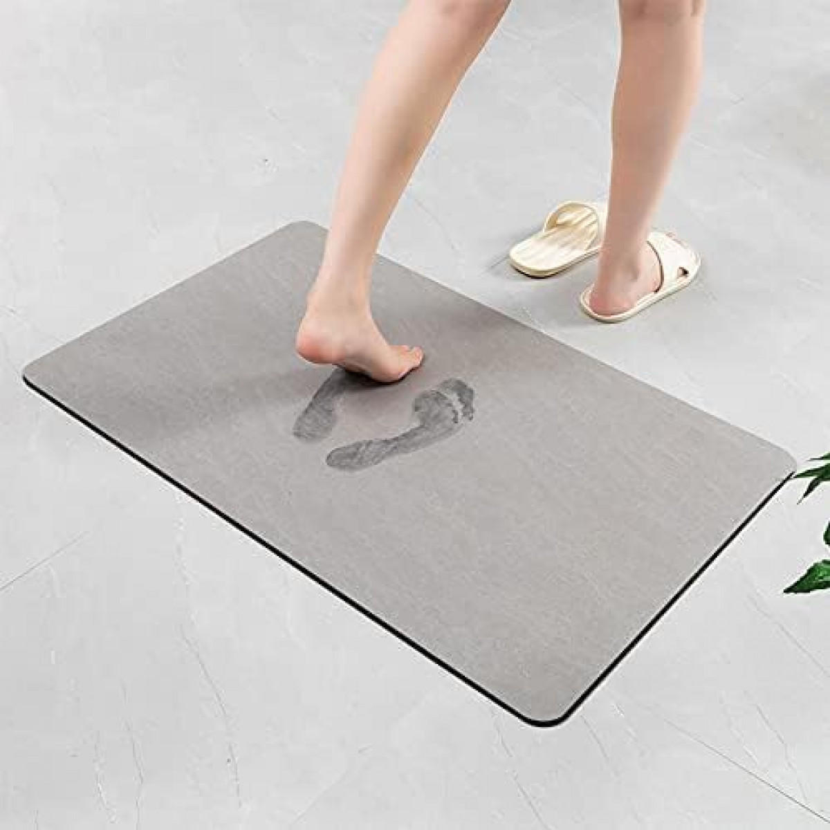 BATH MAT 50 x 80 cm Diatomeenerde schnell trocknend grau - Grau, Kunststoff (50/80cm)