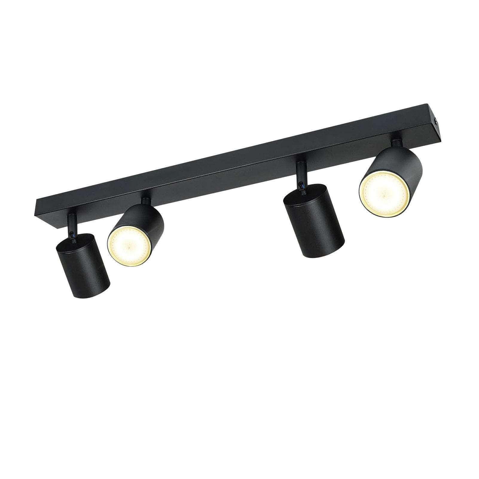 DECKENSTRAHLER Strahlma 5/14.4/53.5 cm - Schwarz, Metall (53.5/5/14.4cm) - ZMH