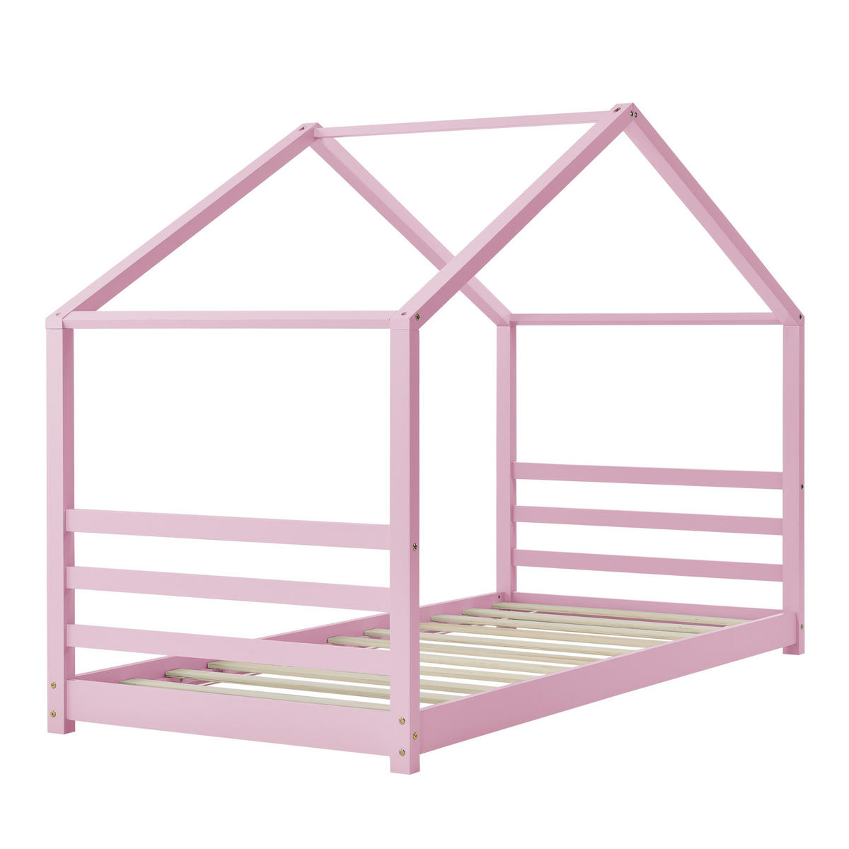 HAUSBETT Vardø - Rosa, Holz (90/200cm) - [en.casa]