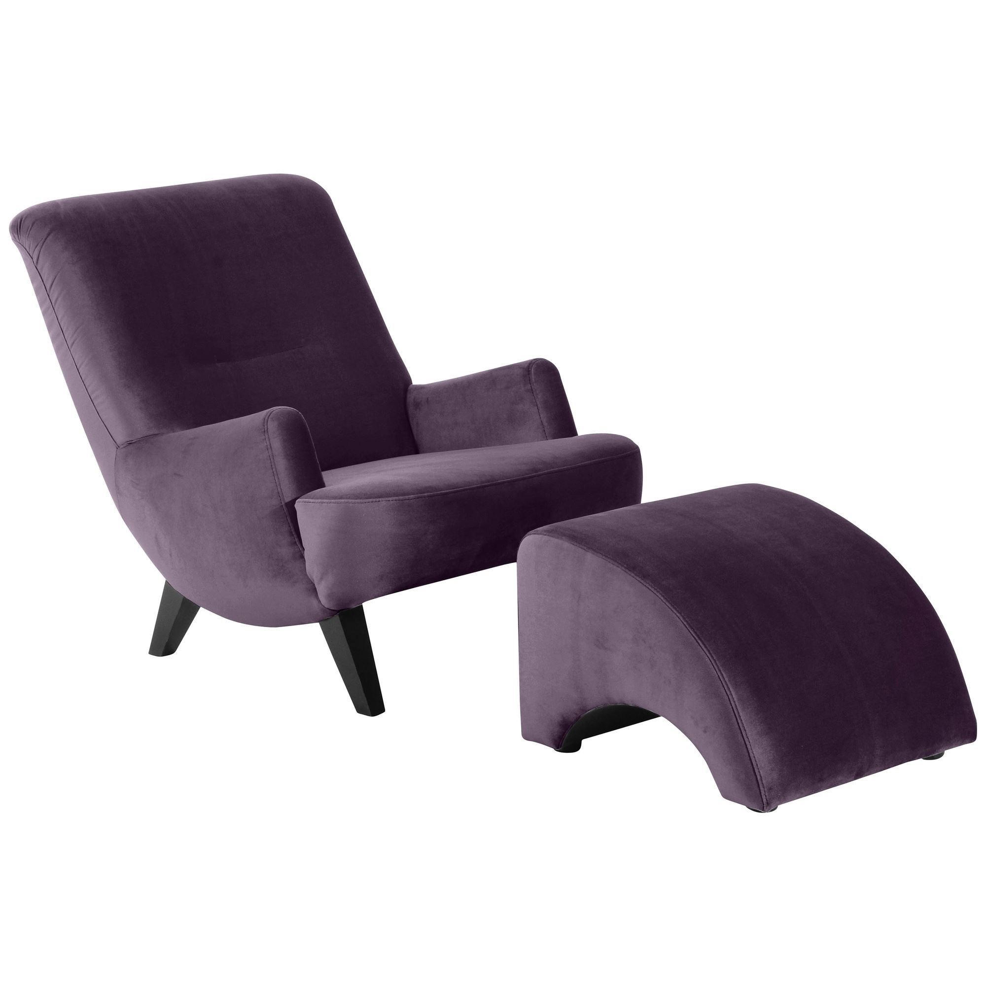SESSEL Kajsa 71x80x101 Bezug Samtvelours Buche schwarz/purple - Violett/Schwarz, Kunststoff (101/80/71cm) - 58aufmkessel