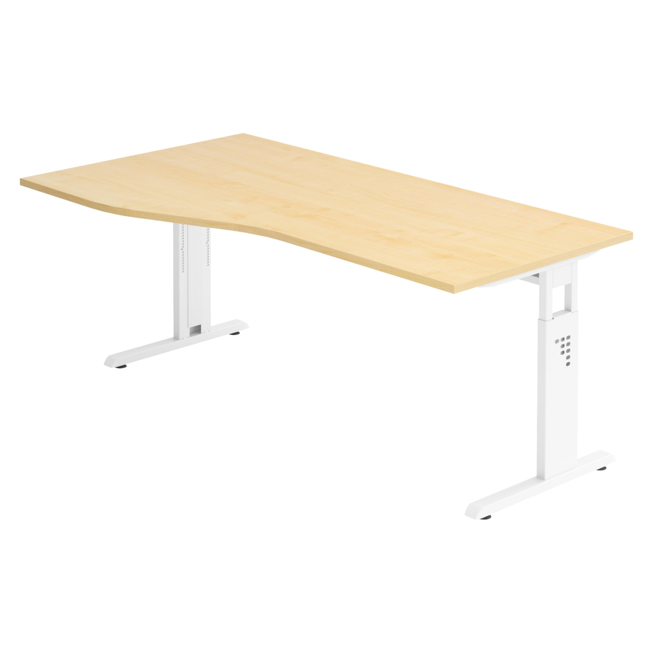 bümö Schreibtisch Ahorn, Weiß 180x74x100 cm