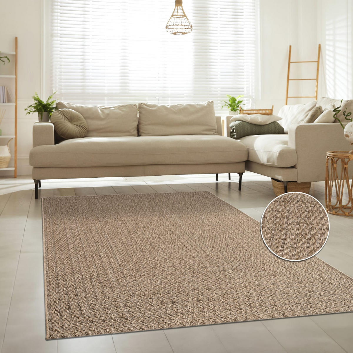 TEPPICH Kurzflor Unifarben Wohnzimmer schmutzabweisend Beige Rechteckig 200x290 - Beige, Textil (200/290cm) - KADIMA DESIGN