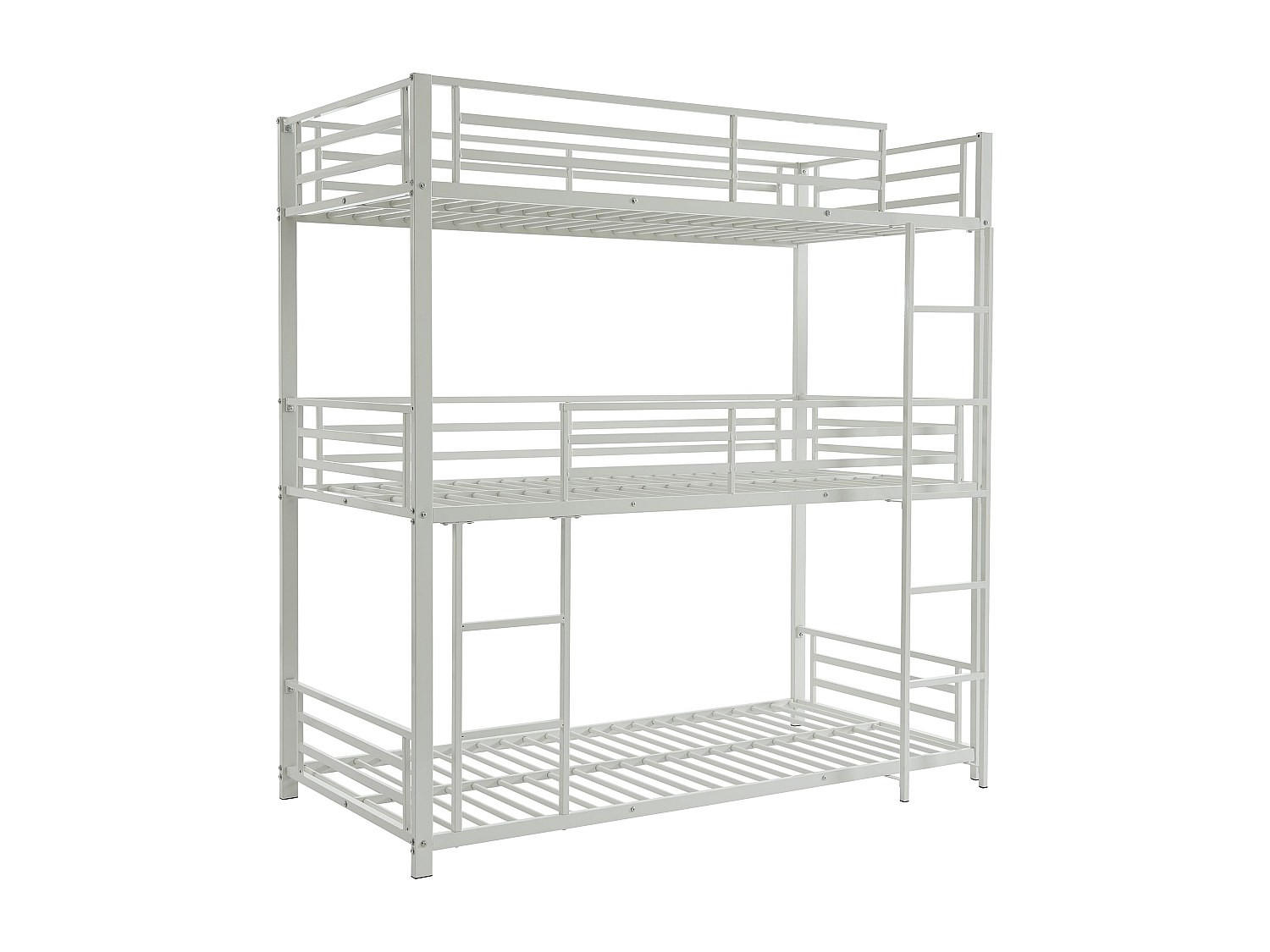 ETAGENBETT - 3 Personen - 3 x 90 x 190 cm - Metall - Weiß - ELOUAN III - Weiß, Metall - Vente-Unique