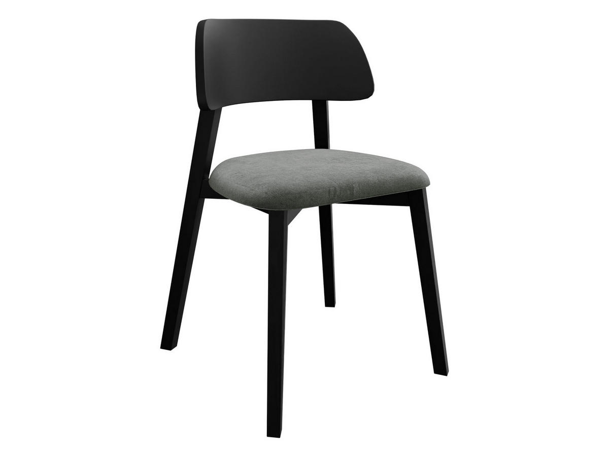 POLSTERSTUHL Dario, Holzfarbe: Schwarz - Dunkelgrau/Schwarz, Holz/Textil (47/80/50cm) - MIRJAN24