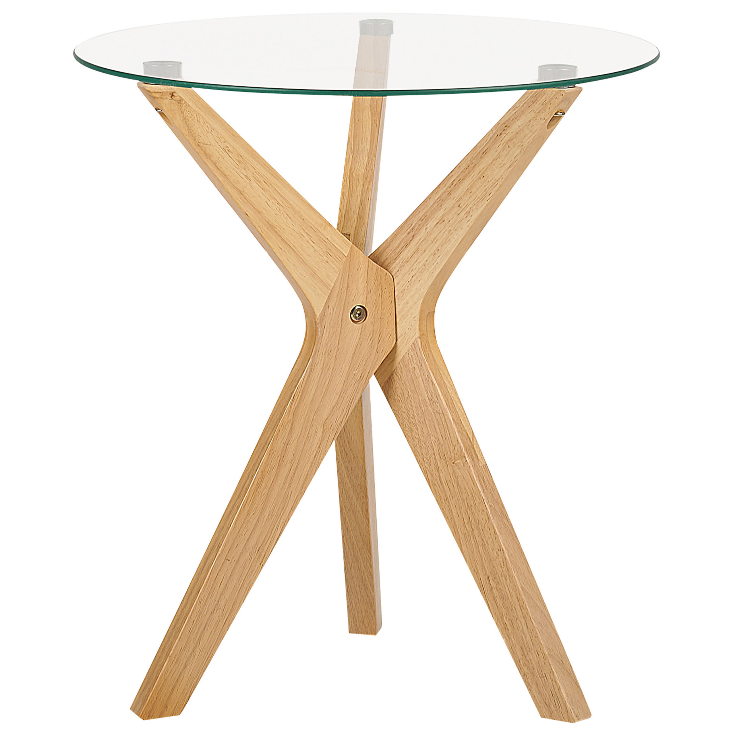 BEISTELLTISCH Glas transparent/hellbraun 45 cm Valley - Hellbraun/Transparent, Glas (45/45/51cm) - Beliani