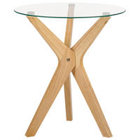 BEISTELLTISCH Glas transparent/hellbraun 45 cm Valley - Hellbraun/Transparent, Glas (45/45/51cm) - Beliani