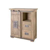 KOMMODE Mango 75x36x90 whitewash lackiert RAILWAY #353 - Beige, Holz (75/90/36cm) - Massivmoebel24
