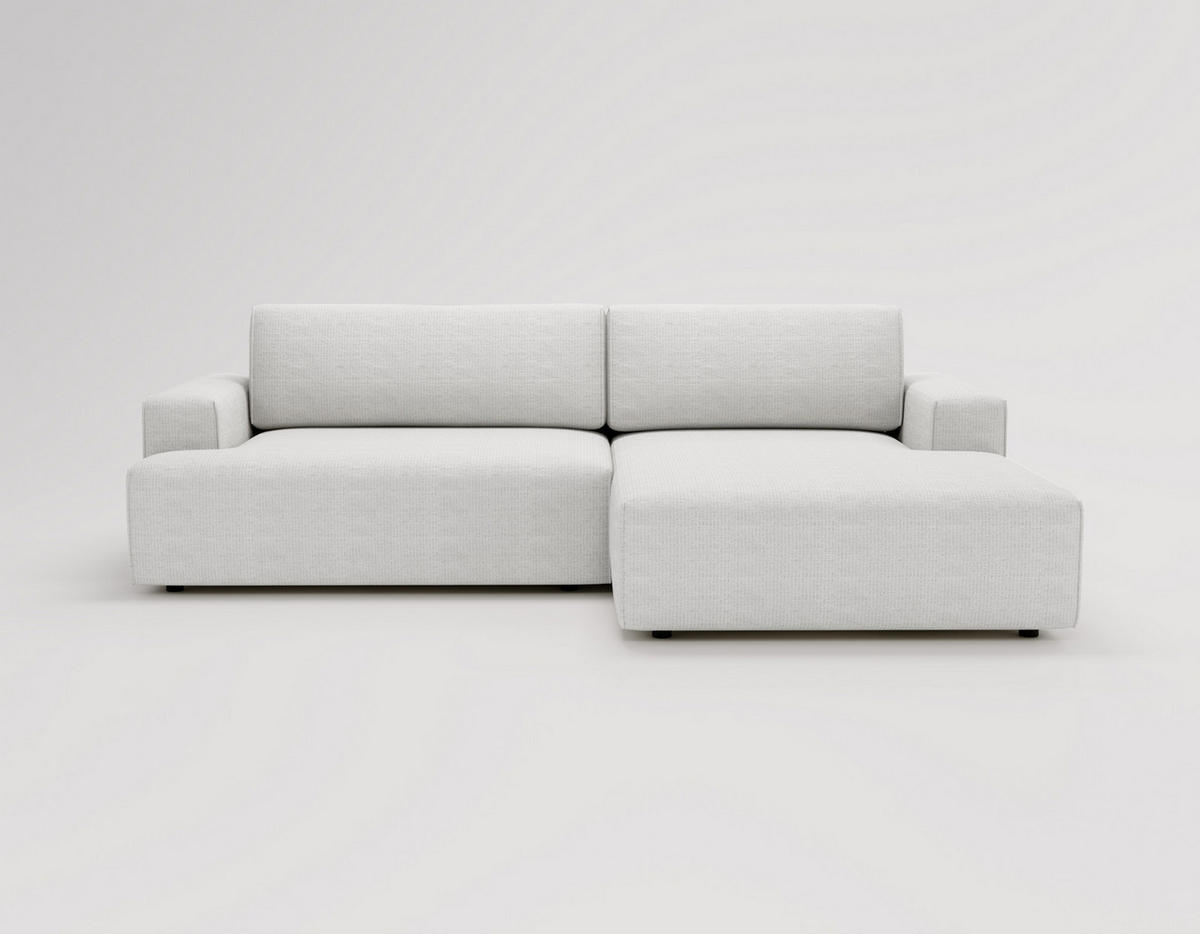 ECKSOFA L-Form 270 cm Boston mit Bettkasten, Schlaffunktion, Rechts, Creme - Creme, Holz (270/165cm) - Emporius