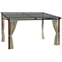 PERGOLA Pavillon mit Seitenwände, Beige - Beige, Kunststoff (300/255/345cm) - Outsunny