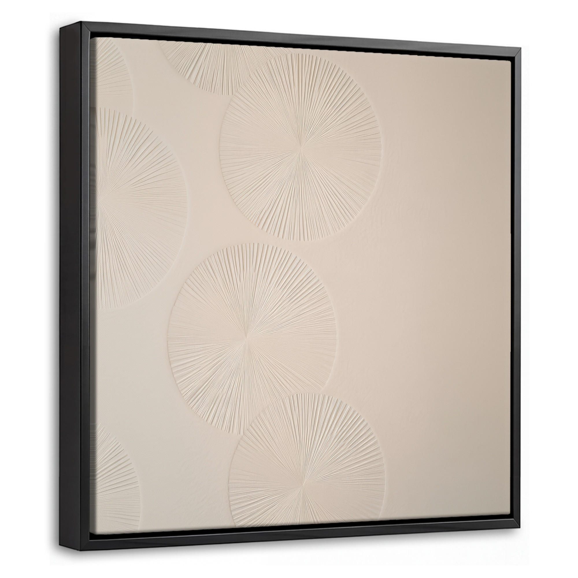 LEINWAND Bilder mit Rahmen - Japandi - Beige - Modern - 20x20 - Ecru, Textil (20/20cm) - MuchoWow