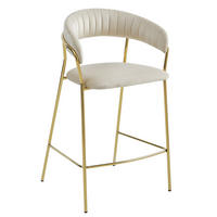 BARHOCKER BADIA beiger Sitz, Goldbasis - Beige, Textil (46/94/45cm) - Valora