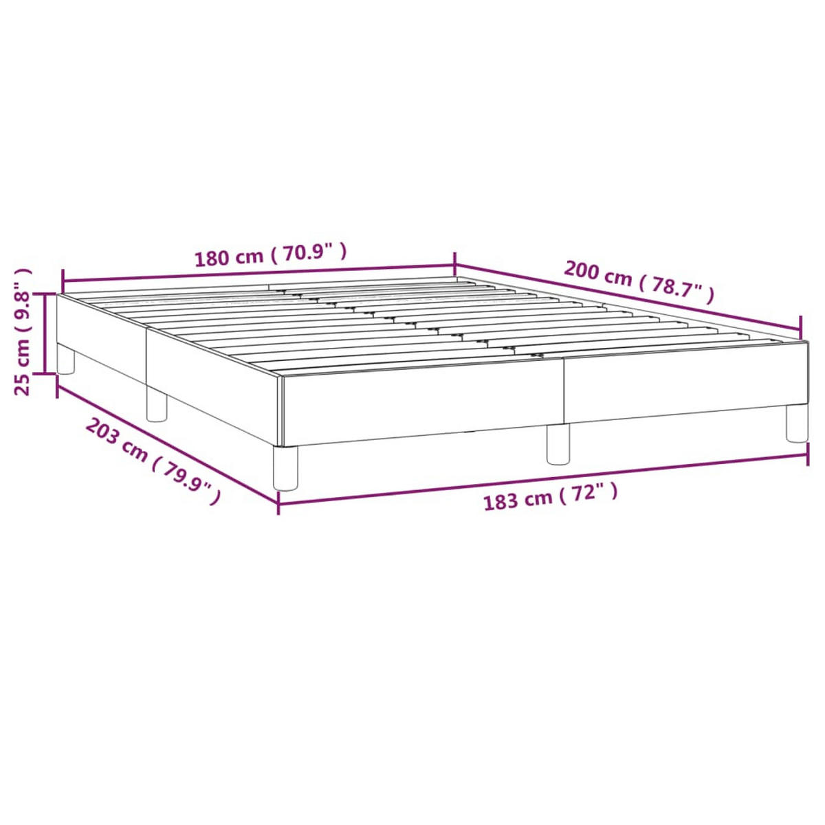 BETTGESTELL Ohne Matratze Hellgrau 180/200 Cm Samt - Grau, Textil (180/200cm) - vidaXL