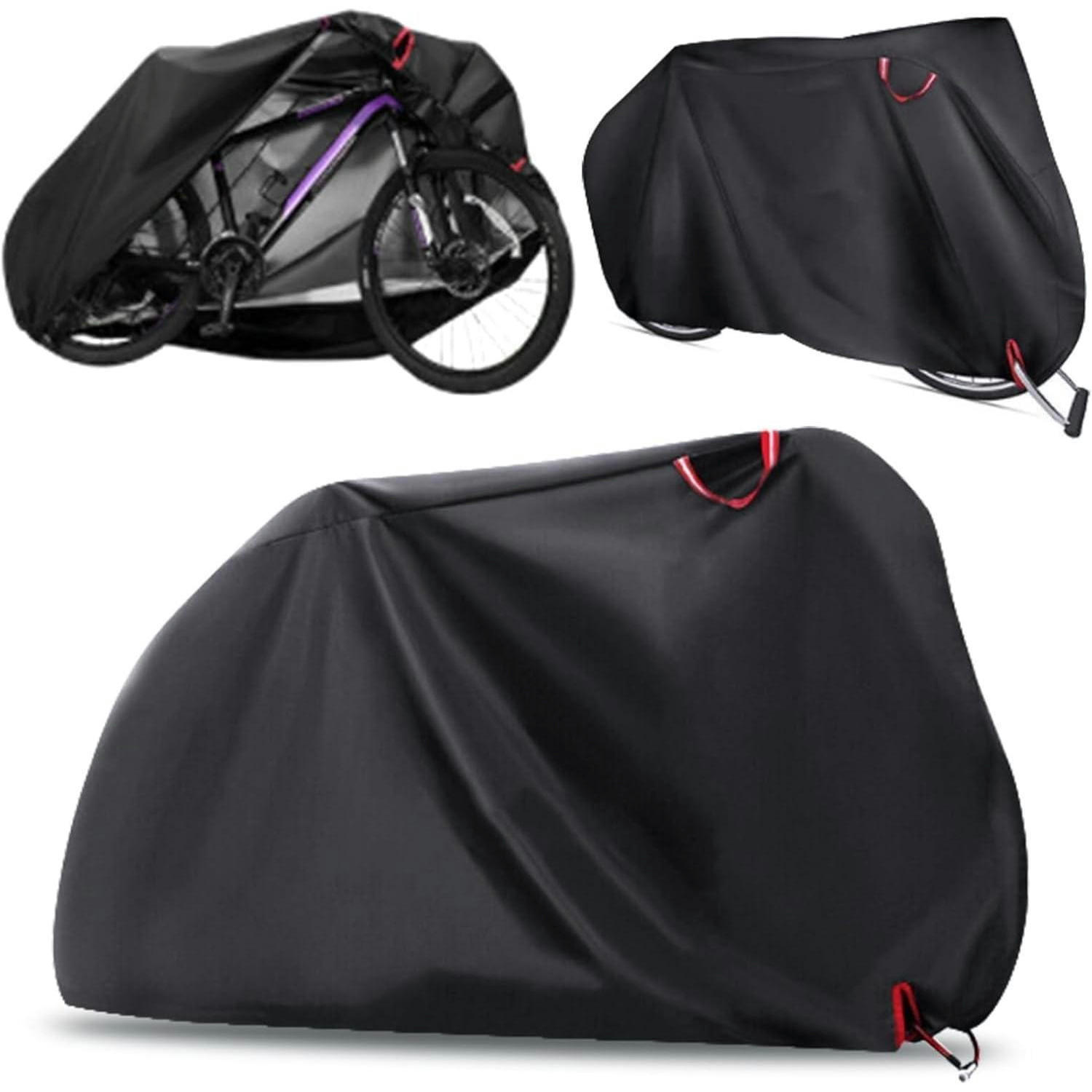 FAHRRADABDECKUNG Wasserdicht 210D mit Schlosslöchern 200x70x110cm - Schwarz, Kunststoff (70/110/200cm)