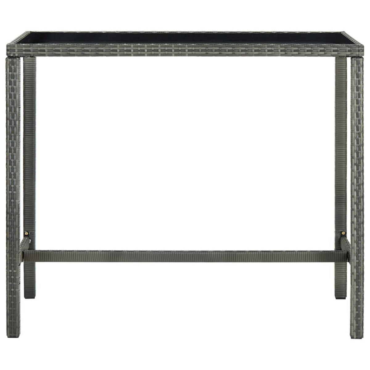 GARTENBAR-SET 5-teilig Poly Rattan Grau - Grau, Kunststoff - vidaXL