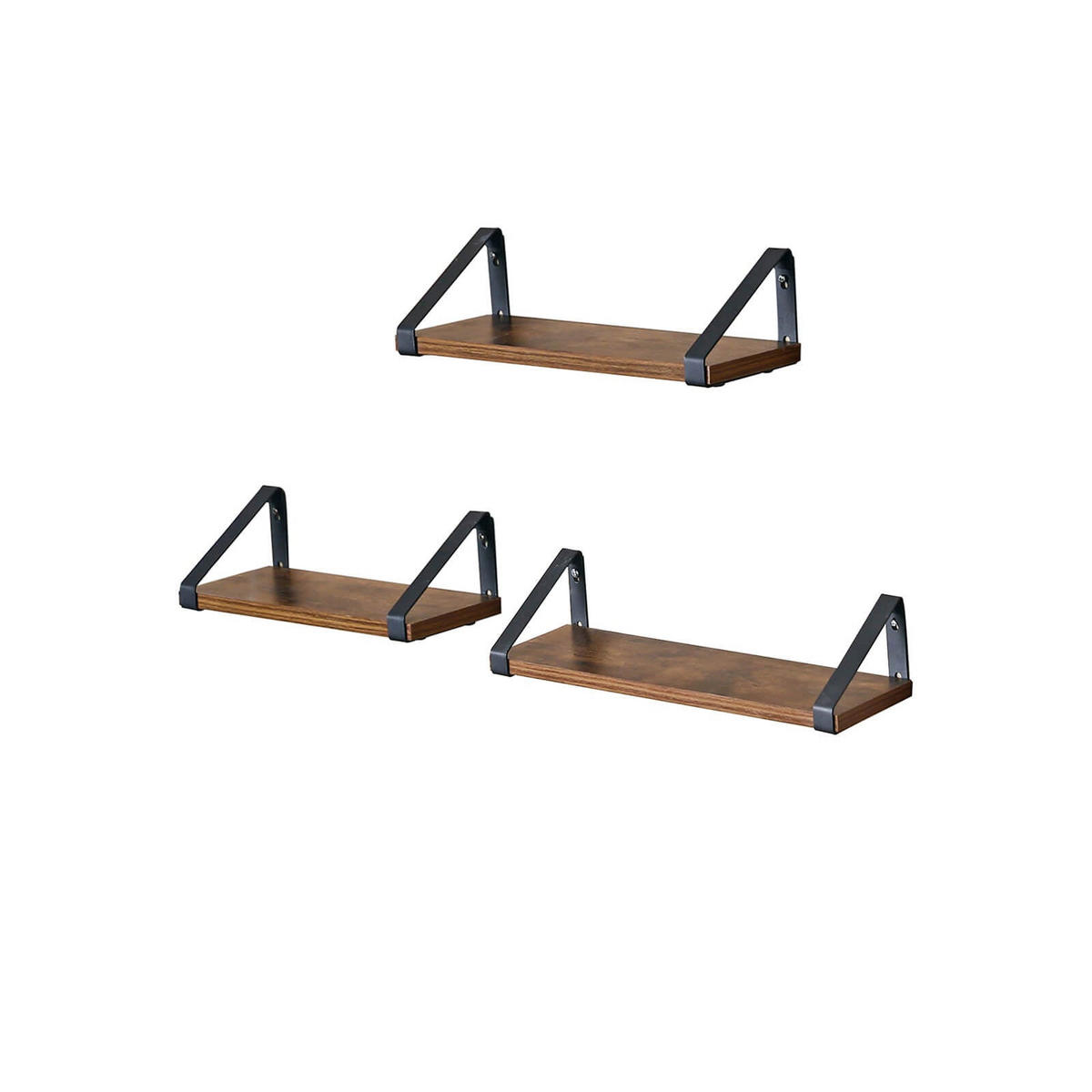 WANDREGAL SCHWEBEREGAL 3ER-SET - Braun, Holzwerkstoff (12/11/30cm) - Hansiro