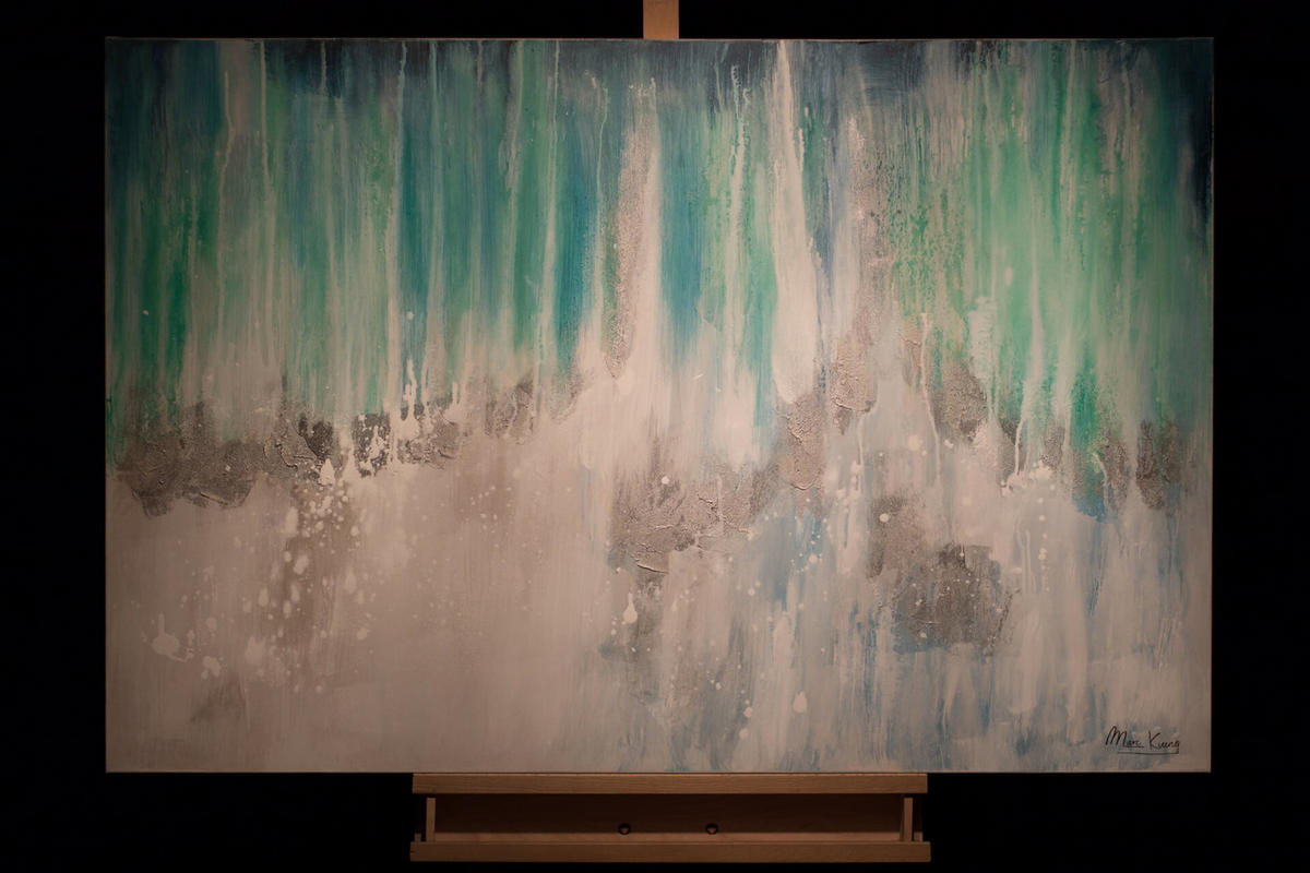 ACRYLBILD HANDGEMALT 120/80 cm - Blau, Holz/Textil (120/80cm) - KUNSTLOFT