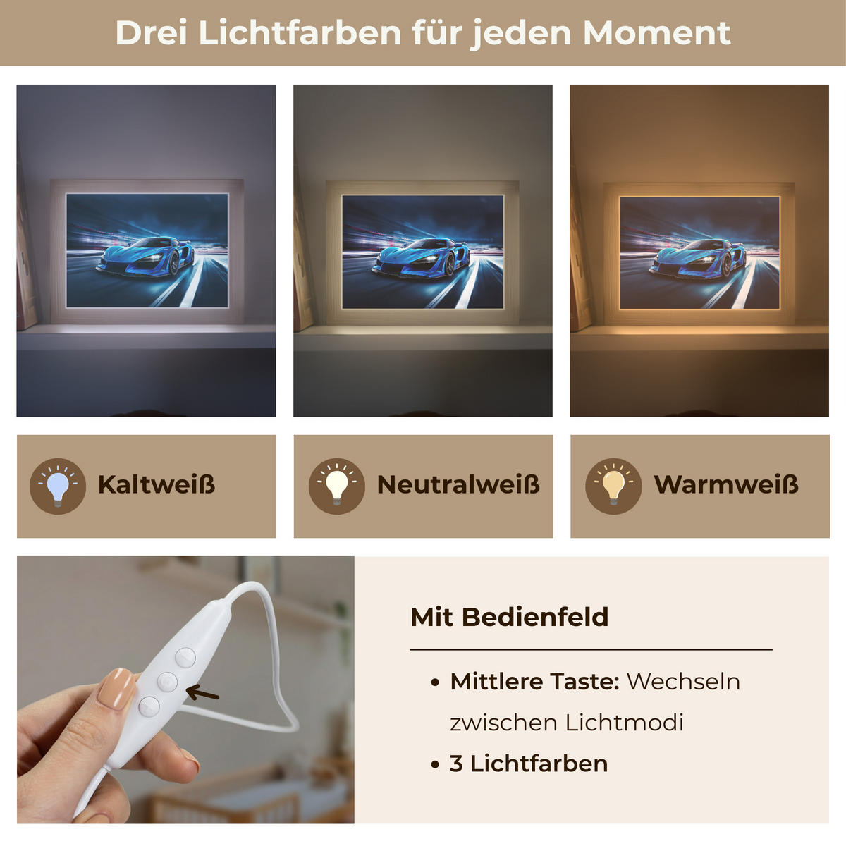 NACHTTISCHLAMPE Auto - Blau - Jungen - Kind 20x15 cm - Blau, Holzwerkstoff (8/20/15cm)