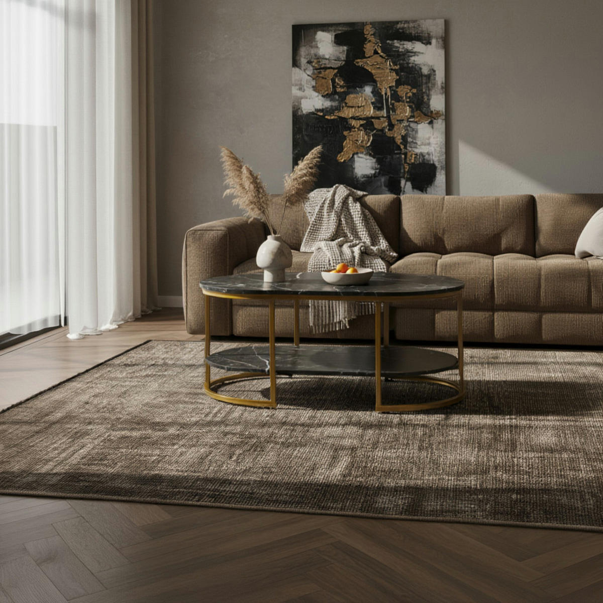 TEPPICH Kurzflor Unicolor Chenille Baumwolle Innen Beige Rechteckig 240x340 - Beige, Textil (240/340cm) - KADIMA DESIGN