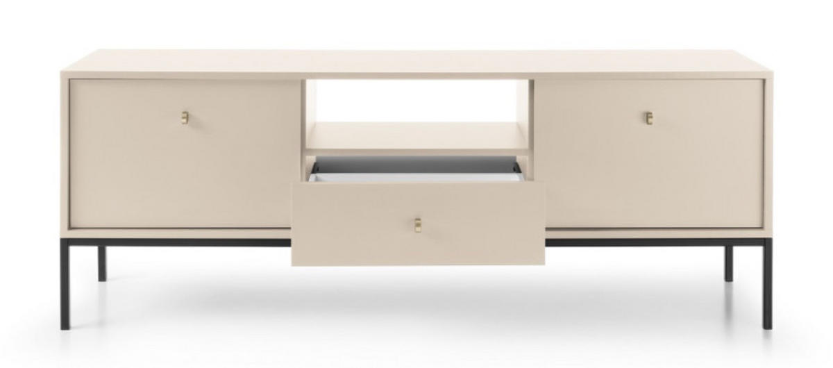 TV-LOWBOARD Beige Monako Mit Schwarzem Gestell - Beige, Holzwerkstoff (153.4/56.2/39cm) - Sepro Meble