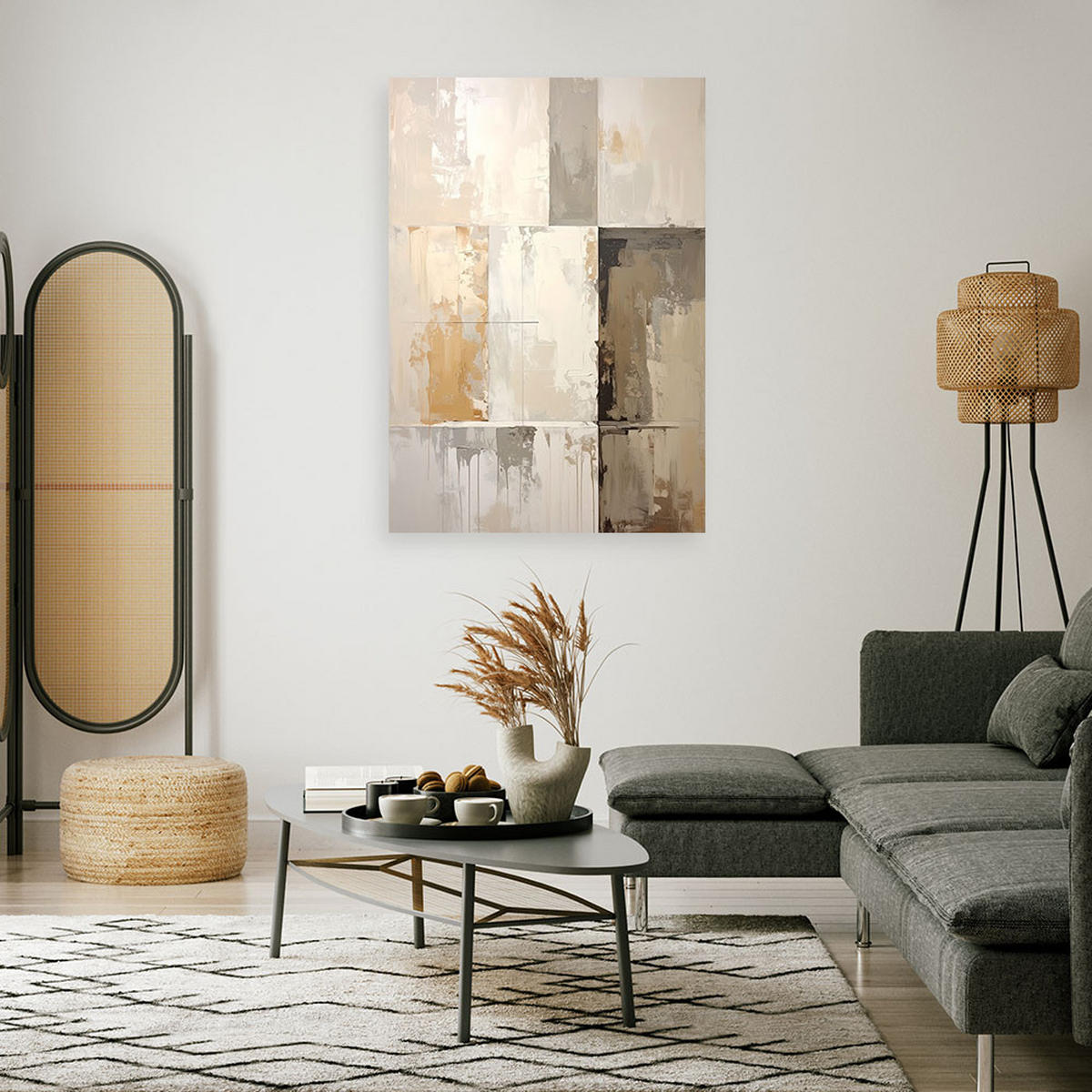 LEINWANDBILD, Moderne Beige Abstrakt - Beige, Textil (20/30cm) - Feeby