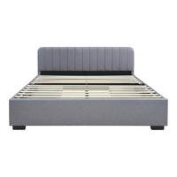 POLSTERBETT Nofrenna - Schwarz/Grau, Holzwerkstoff/Kunststoff (160/200cm) - [en.casa]
