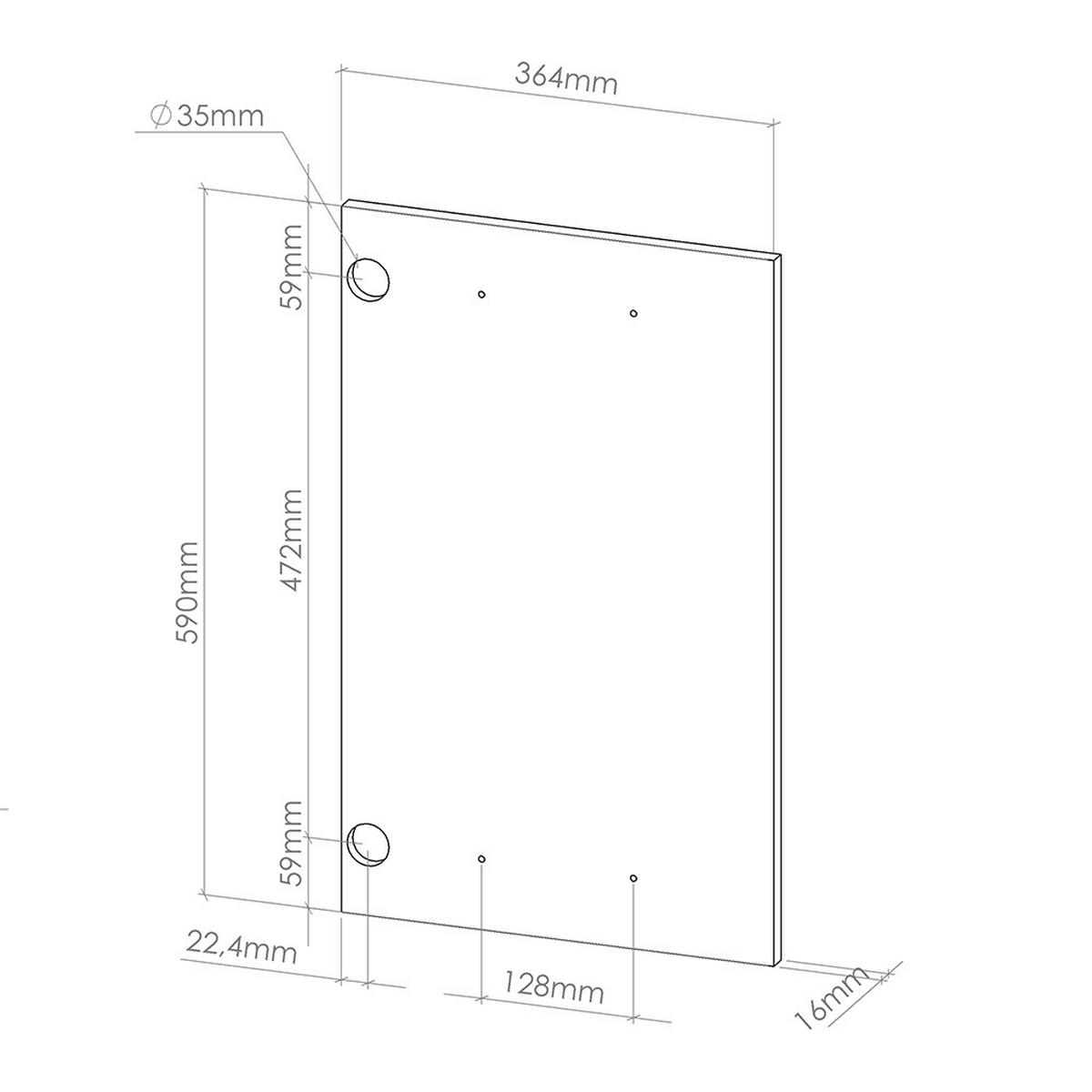 KUCHYŇSKÁ DVÍŘKA R-Line Zlatý mocný dub - medově dubová, kompozitní dřevo (39.6/59/1.8cm) - Vicco