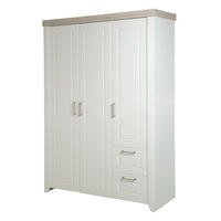 KLEIDERSCHRANK Felicia - Weiß, Holzwerkstoff/Metall (138.5/199/52.5cm) - Roba