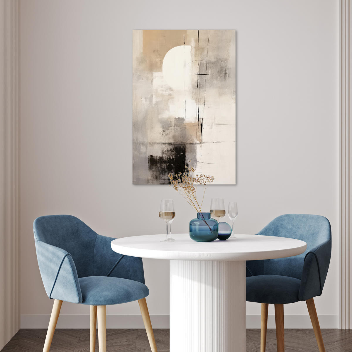 POSTER Abstrakt - Kunst - Grau 40x60 cm - Hellgrau, Papier (40/60/0.1cm) - MuchoWow