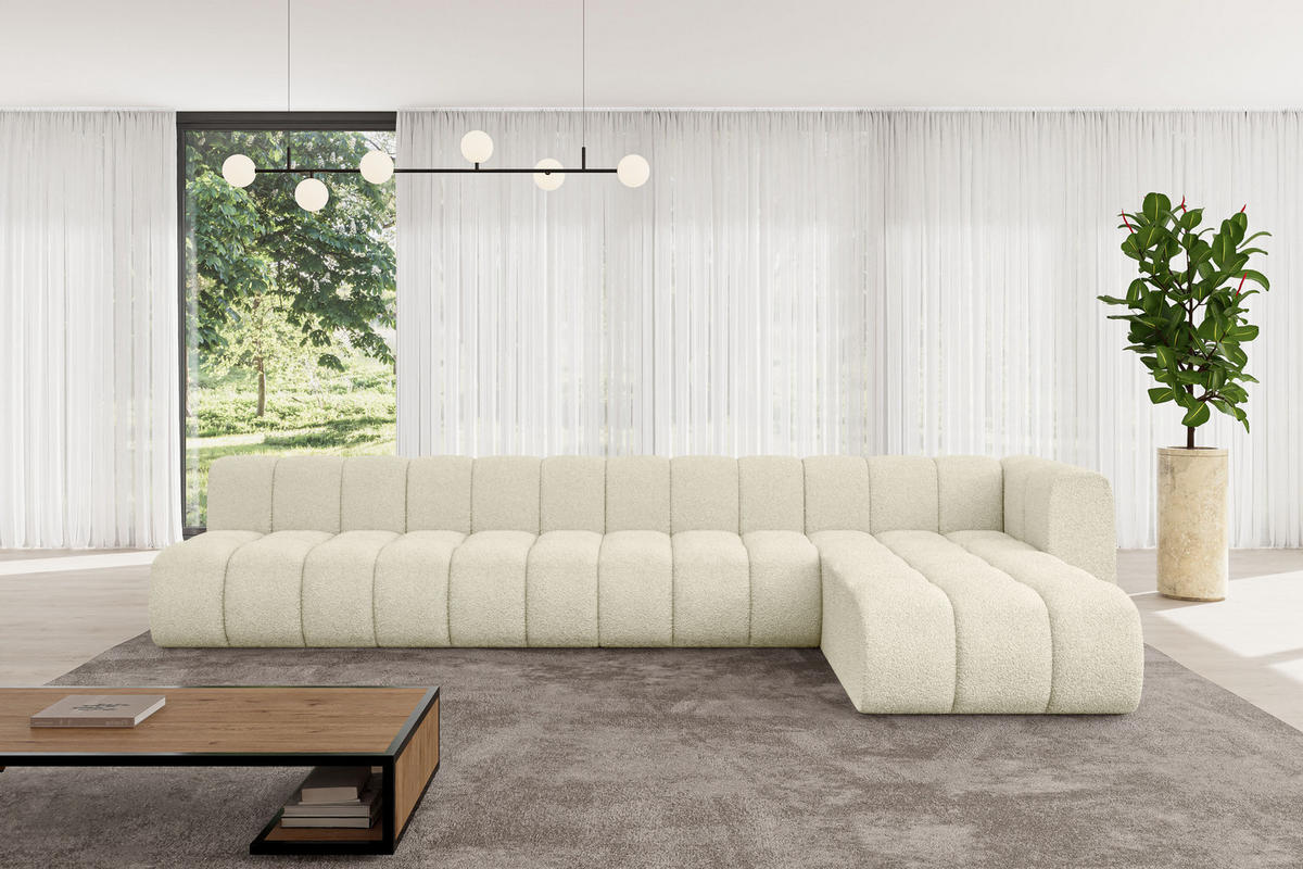 ECKSOFA modulares Sofa Darnel-L3 - 387x177x70 cm Beige - Beige, Holzwerkstoff/Textil (387/177cm) - ALTDECOR