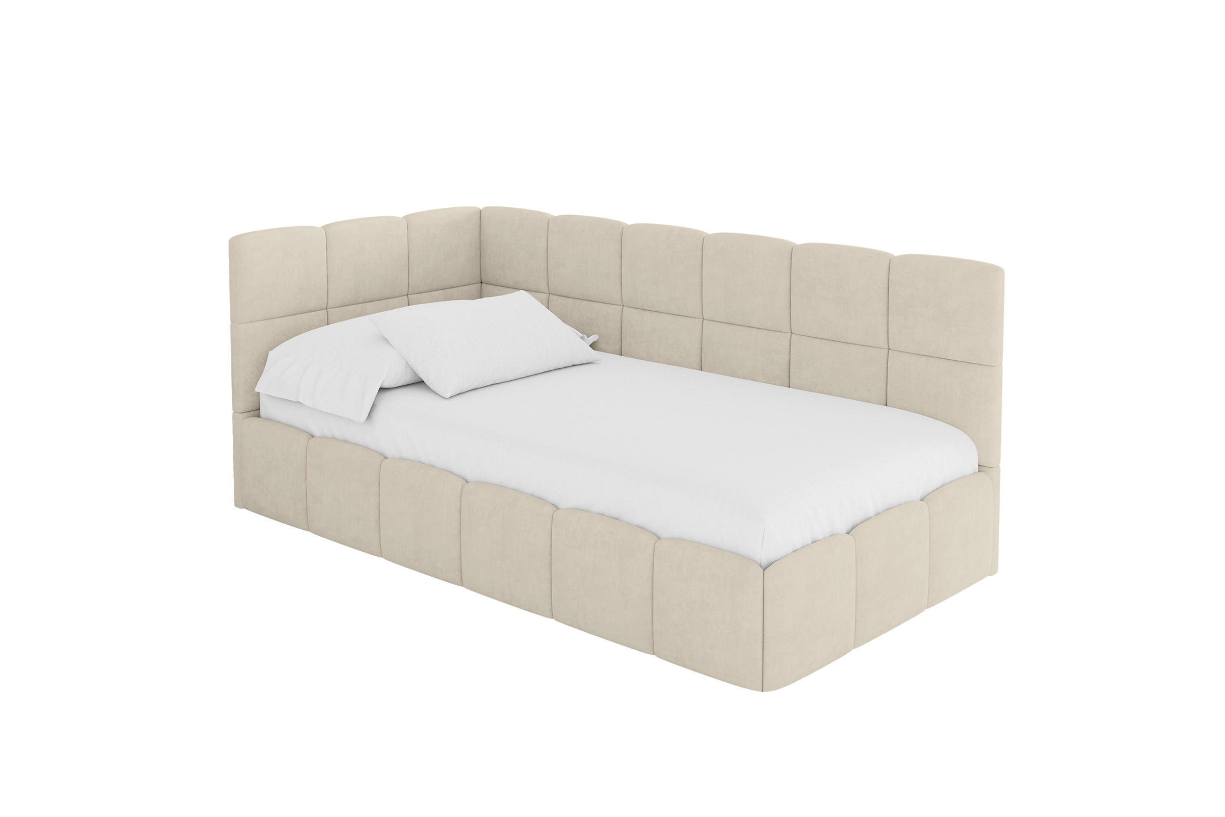 ALTDECOR JEDNOLŮŽKOVÁ POSTEL pro mládež s úložným prostorem vpravo, bez matrace - LIVY 80x200 béžová