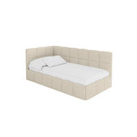 EINZELBETT Jugendbett mit Bettkasten Rechts, ohne Matratze - LIVY 80x200 Beige - Cappuccino, Holzwerkstoff/Textil (80/200cm) - ALTDECOR