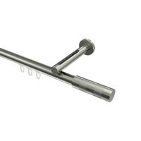 INNENLAUF-GARDINENSTANGEN-SET Siteno Mavell 600 cm (geteilt in 3 x 200 cm), 1-läufig, 20 mm Ø Edelstahl-Optik - Edelstahlfarben/Silberfarben, Metall (600cm) - INTERDECO