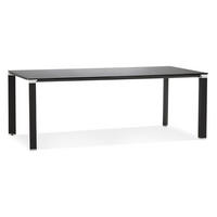 SCHREIBTISCH Glas Chromakzente Für Besprechungsraum KERIX, Schwarz 200x100x74 cm - Schwarz, Glas/Metall (100/200/74cm) - KADIMA DESIGN