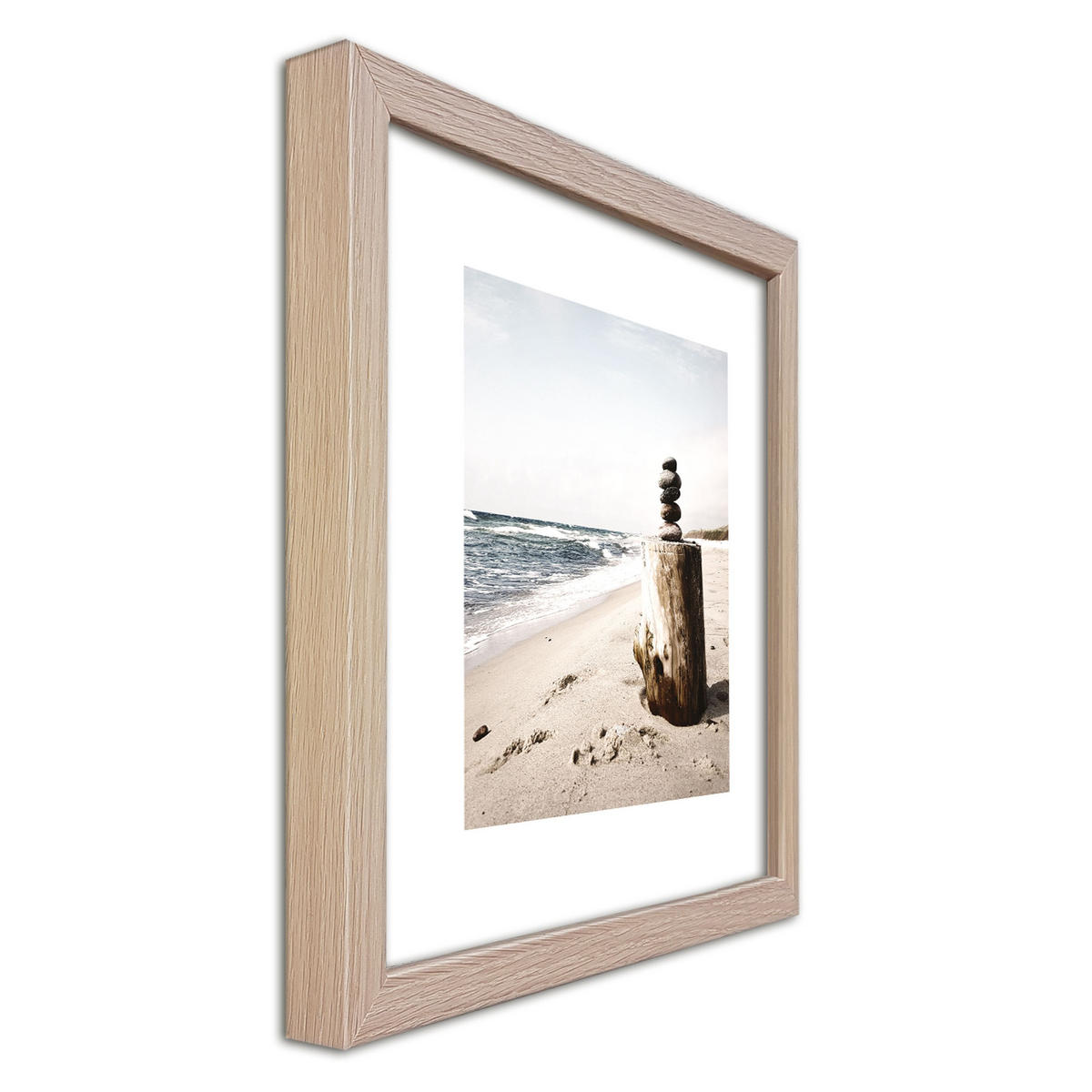 BILDER-SET mit Rahmen 4 x 30x30 cm Strand Meer beige natur - Beige, Holz (30/30cm) - artissimo