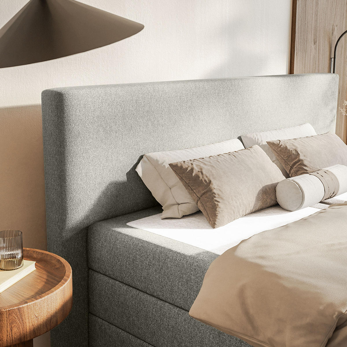BOXSPRINGBETT VELIPOJA EASY CLEAN 140x200 cm, Hellgrau - Hellgrau, Textil (140/200cm) - Fedve