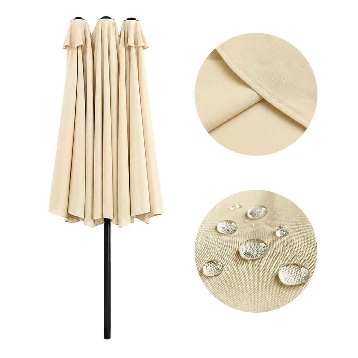 SONNENSCHRIM Beige 245/460 cm - Beige/Schwarz, Metall (460/270cm) - Akord