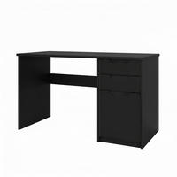 SCHREIBTISCH Logan Fronten in Schwarz matt - Schwarz, Holzwerkstoff (60/129/76cm) - Vladon