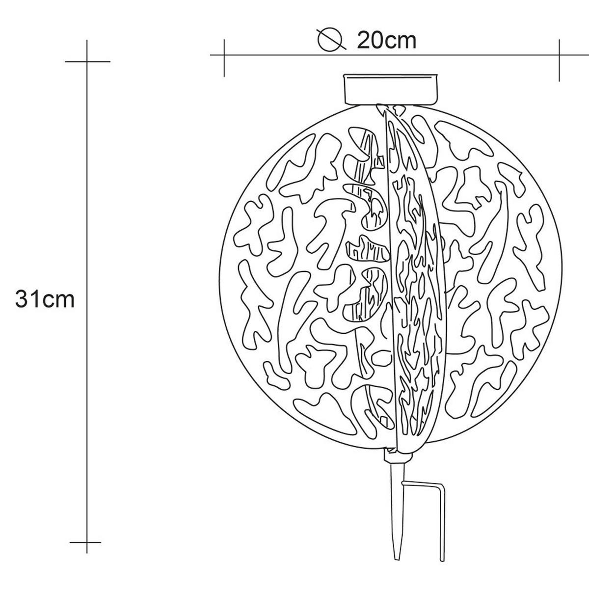 LED AUSSENLEUCHTE Rostoptik Braun - Braun, Metall (20/20/31cm)