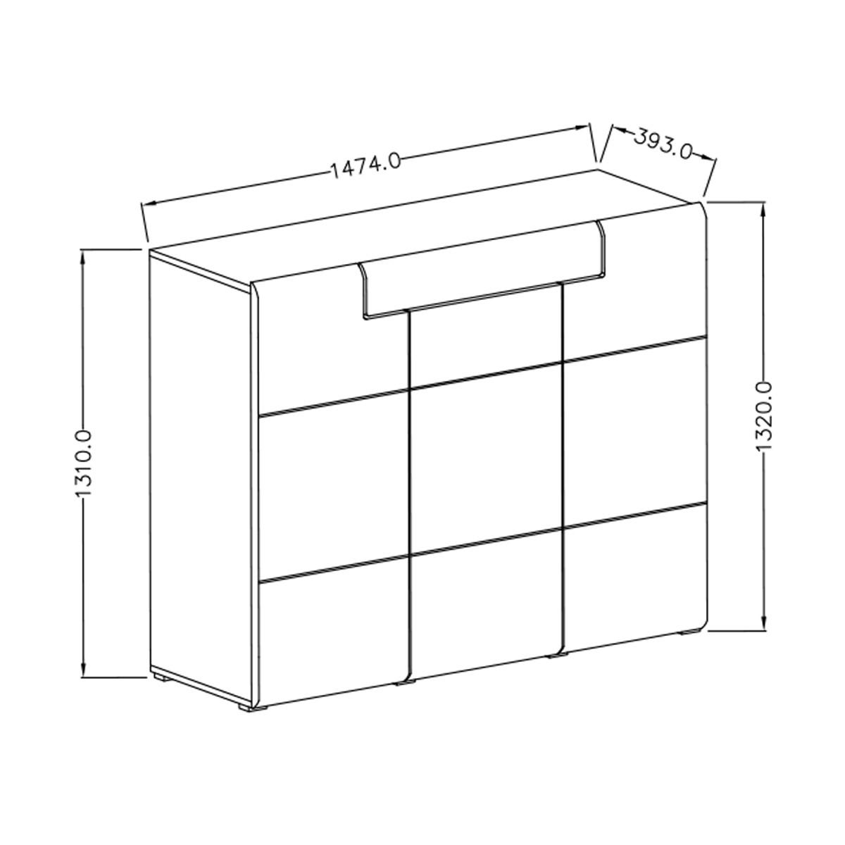 SIDEBOARD Jules Grau und Holz - Grau, Holzwerkstoff (147/131/39cm) - Petits-meubles