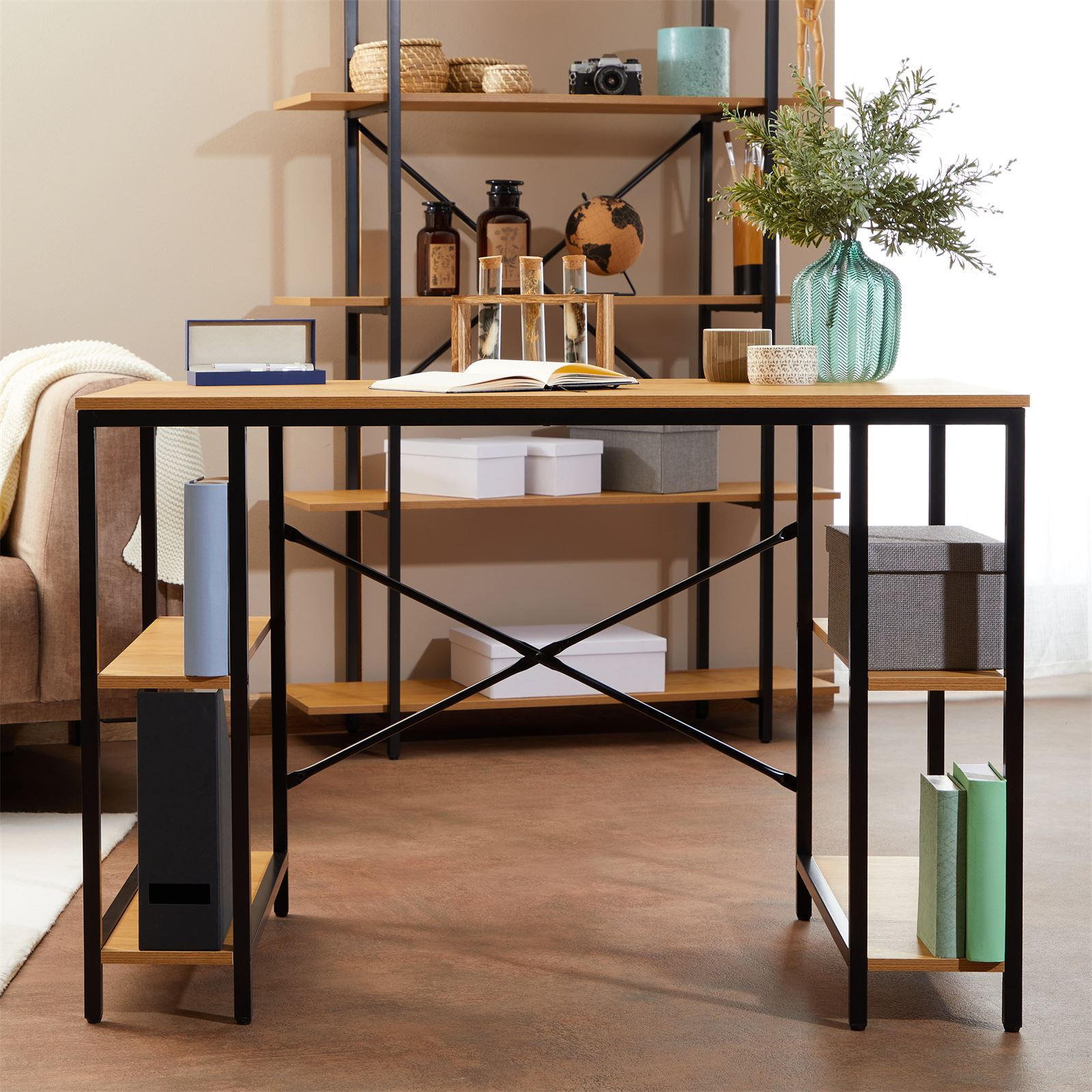 SCHREIBTISCH EVORA - Wildeiche, Holzwerkstoff/Metall (60/110/74cm) - CARO-Möbel