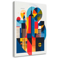 LEINWANDBILD New York Abstraktion im Bauhaus-Stil 70x100cm - Multicolor, Textil (70/100cm) - Feeby