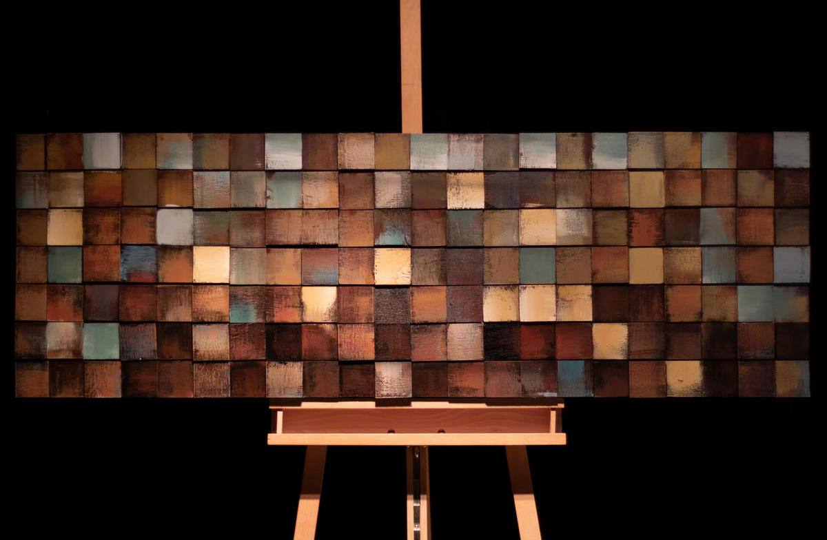 HOLZBILD Braun 144/44 cm - Braun/Grün, Holz (144/44cm) - KUNSTLOFT