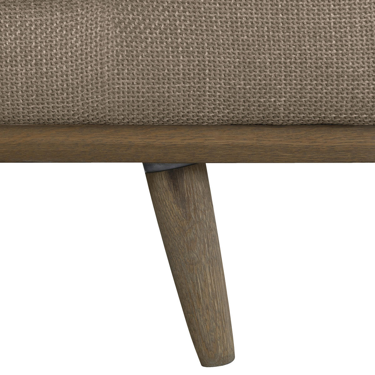 POLSTERHOCKER - Taupe/Eichefarben, Eichenholz/Textil (85/43/60cm) - home24
