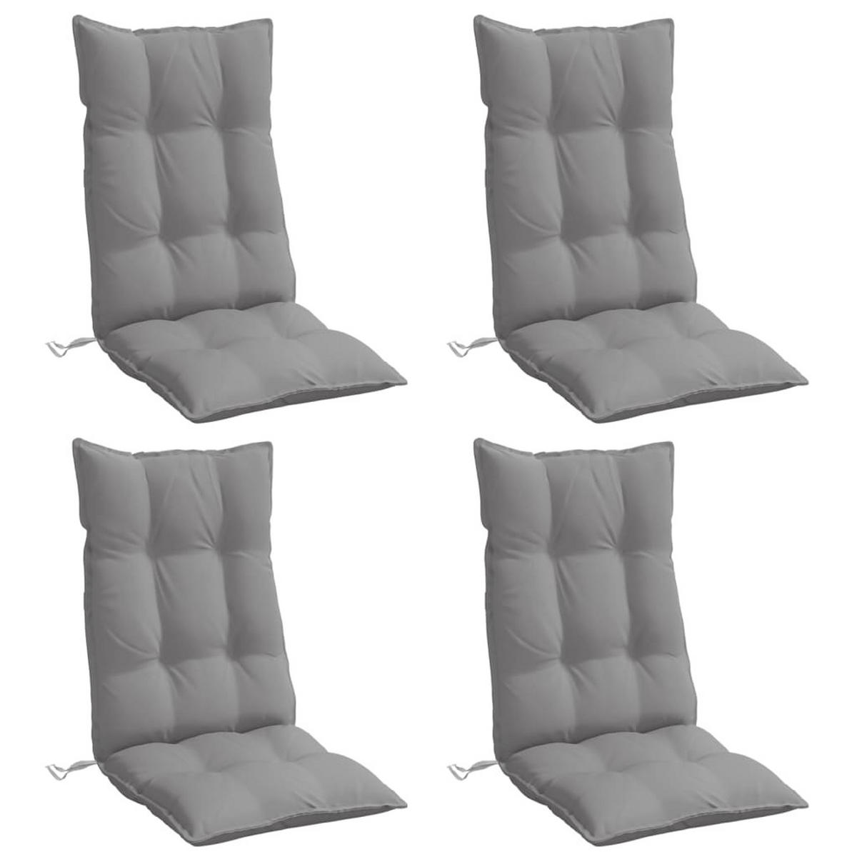 HOCHLEHNER-AUFLAGEN 4 Stk. Grau Oxford-Gewebe - Grau, Textil (50/7/120cm) - vidaXL