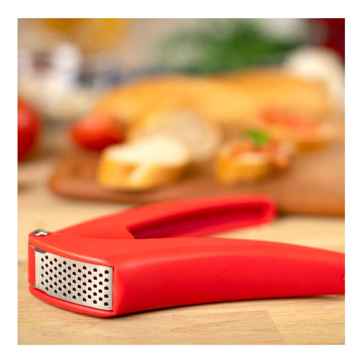 KNOBLAUCHPRESSE Easy Clean rot - Rot, Metall (16.8cm) - Kuhn Rikon