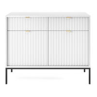 SIDEBOARD Vellore Weiß 104 cm - Goldfarben/Schwarz, Holzwerkstoff/Metall (104/83/39cm) - Selsey